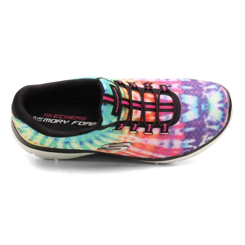 149132 Bkmt Womens Skechers Summits Looking Groovy Sneaker Black Multi 5