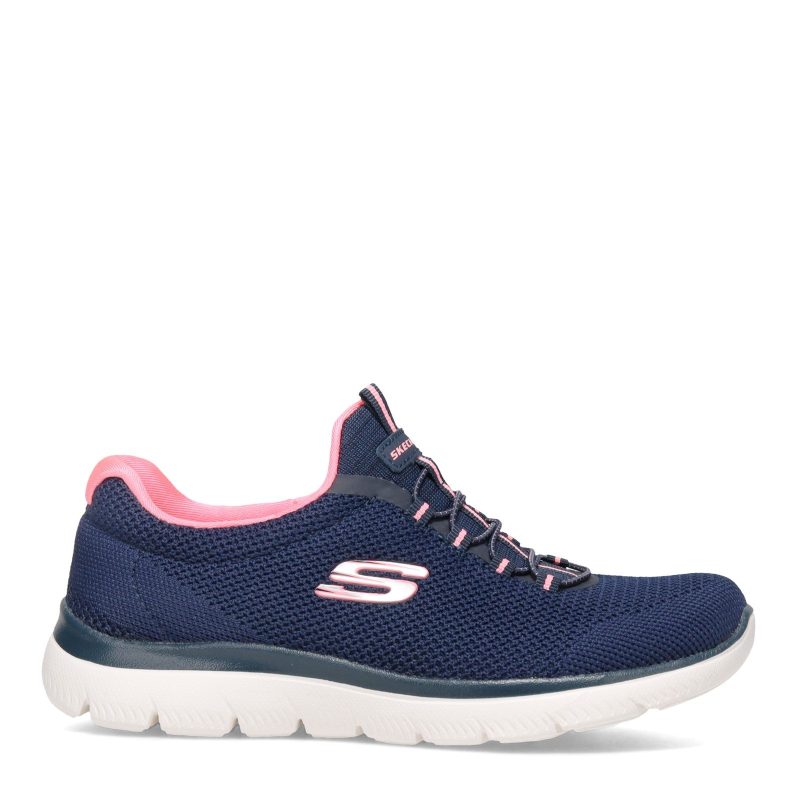 149206 Nvpk Womens Skechers Summits Cool Classic Sneaker Navy Pink 1