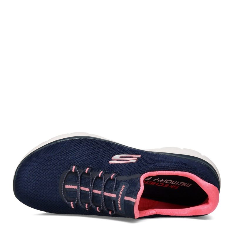 149206 Nvpk Womens Skechers Summits Cool Classic Sneaker Navy Pink 5