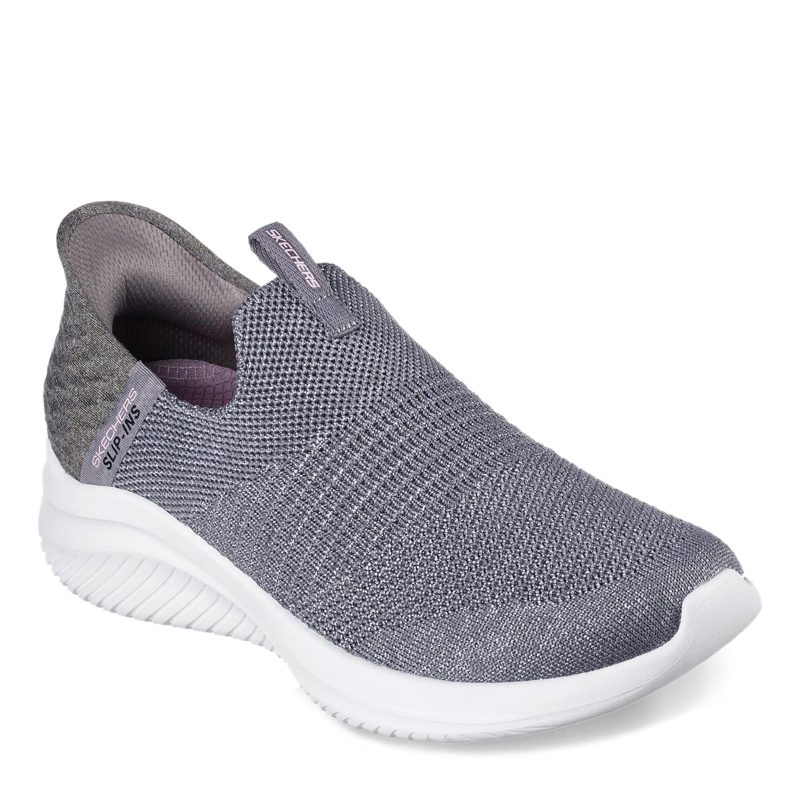 149709 GRY Womens Skechers Slip Ins Ultra Flex 30 Smooth Step Sneaker Grey 07965bb8 3c7e 498b bd41 215760475c19