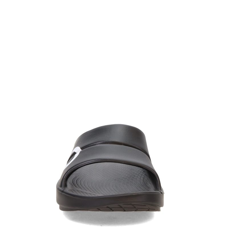 1500 BLACKWHT Womens Oofos Ooahh Slide Sandal Blackwhite 2