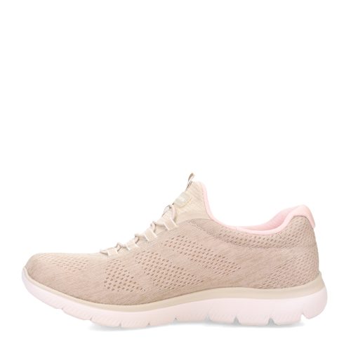 150113 TPPK Womens Skechers Summits Fun Flair Sneaker Taupe Pink 3