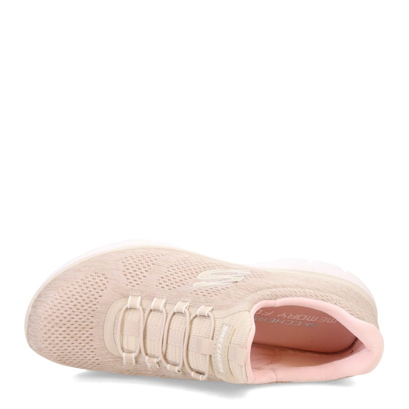 150113 TPPK Womens Skechers Summits Fun Flair Sneaker Taupe Pink 5