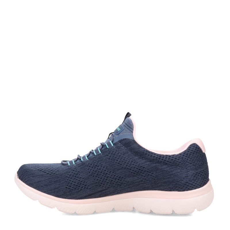 150113W NVMT Womens Skechers Summits Fun Flair Sneaker Wide Width Navy 3