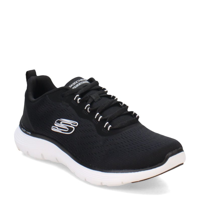 150201 BKW Womens Skechers Flex Appeal 50 Sneaker Black White