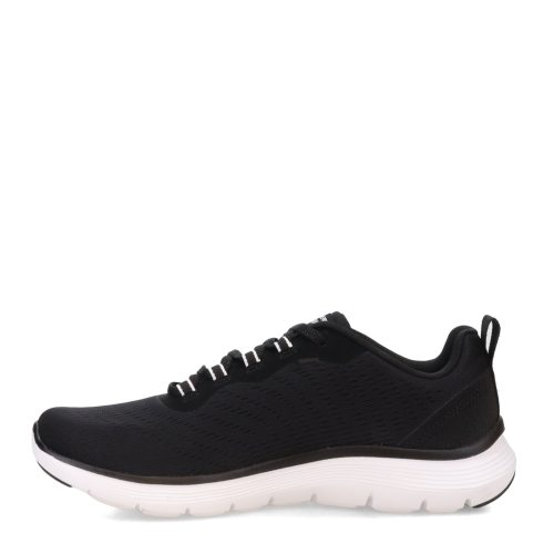 150201 BKW Womens Skechers Flex Appeal 50 Sneaker Black White 3