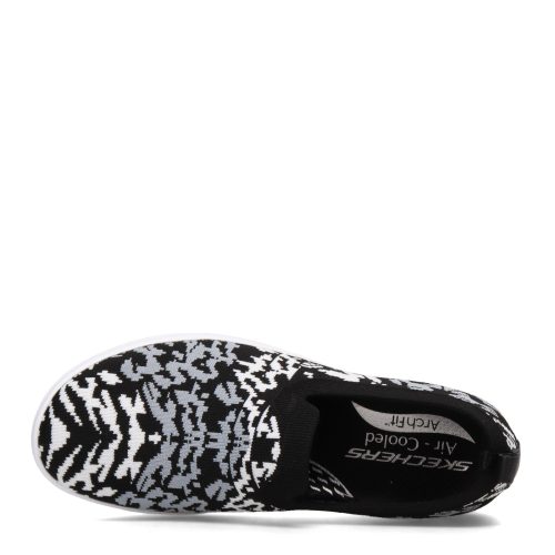 158273 Bkw Womens Skechers Arch Fit Cup Fiercely Slip On Black White 5