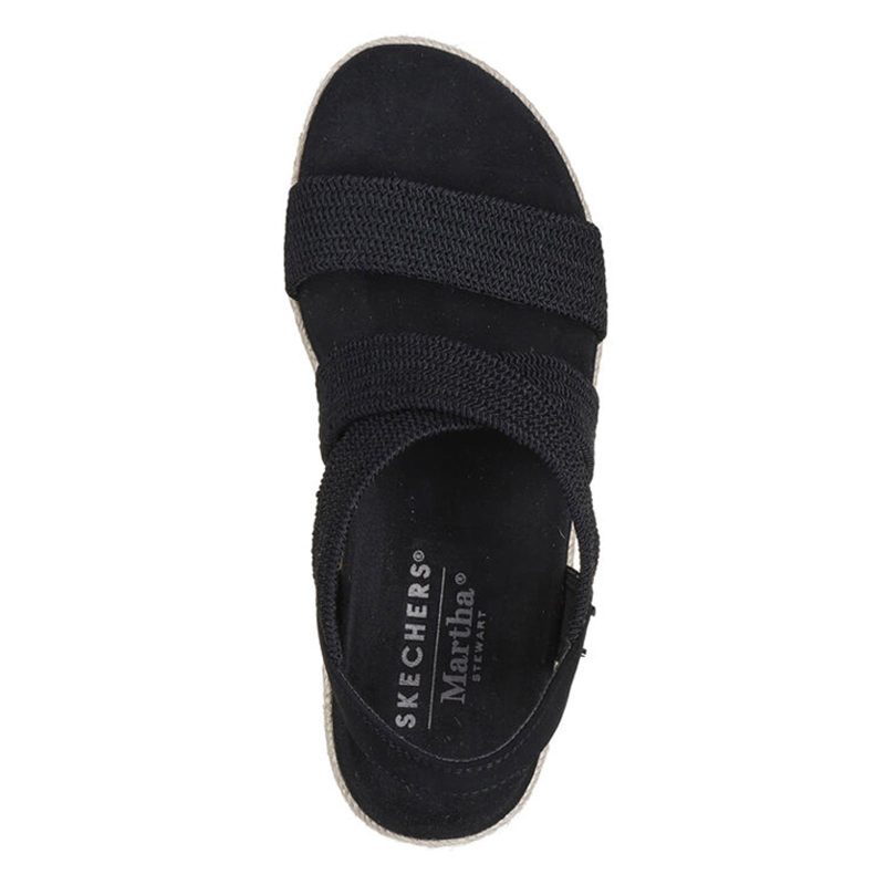 158902 BLK Womens Skechers Martha Stewart Arch Fit Beverlee Brentwood Sandal Black 3