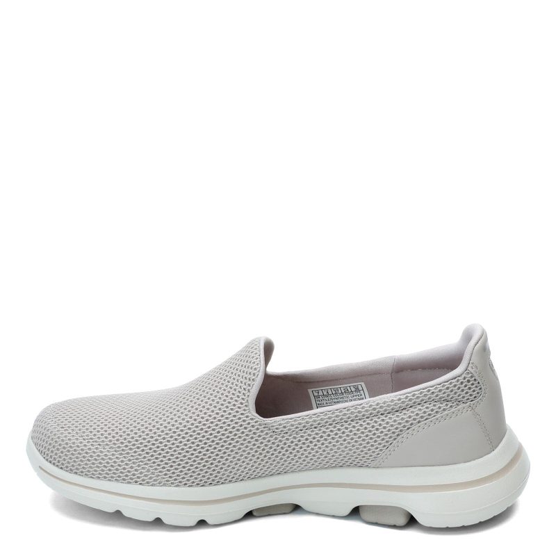 15901 W Tpe Womens Skechers Performance Go Walk 5 Slip On Wide Width Taupe 3