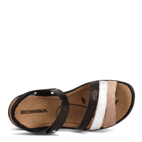 16111 210102 Womens Romika Ibiza 111 Sandal Black Natural Mix 5