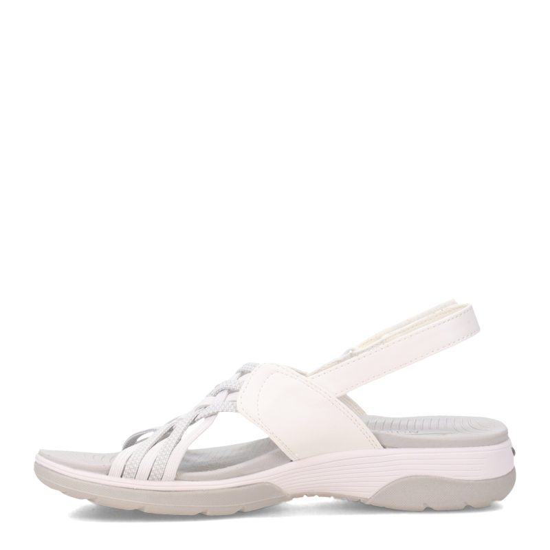 163321 WGY Womens Skechers Arch Fit Reggae Sport Sandal White Grey 3