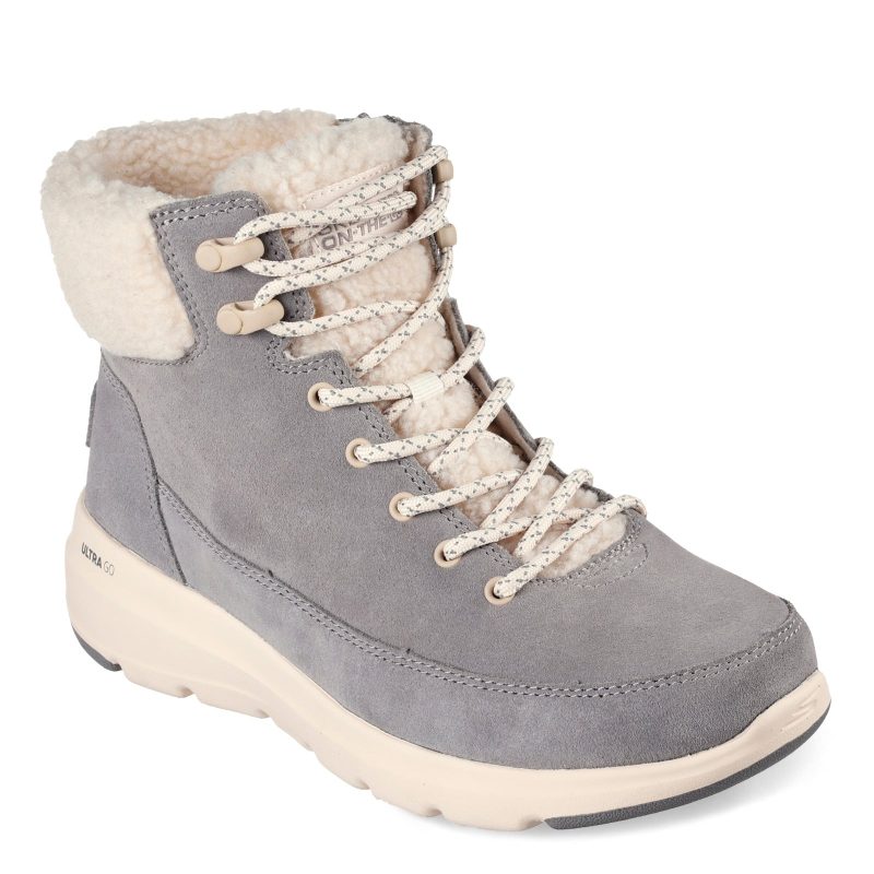 16677 GRY Womens Skechers On The Go Glacial Ultra Woodlands Boot Grey