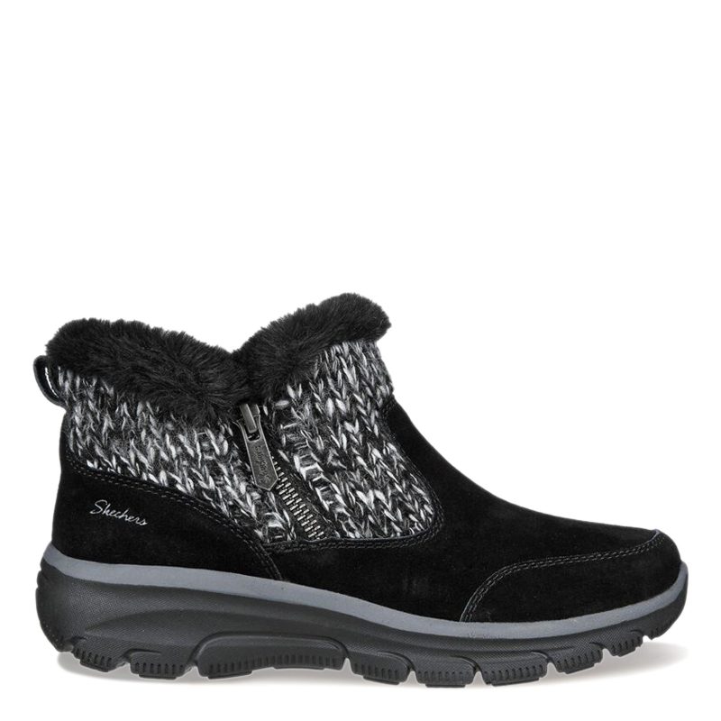 167329 BLK Womens Skechers Modern Comfort Winter Black 1