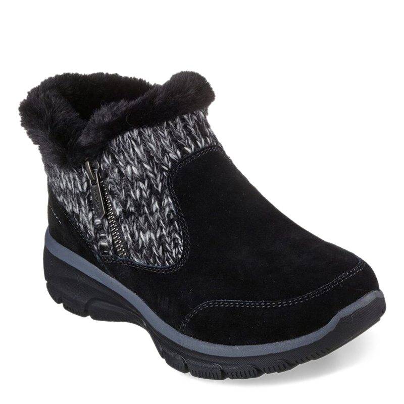 167329 BLK Womens Skechers Relaxed Fit Easy Going Warmhearted Boot Black