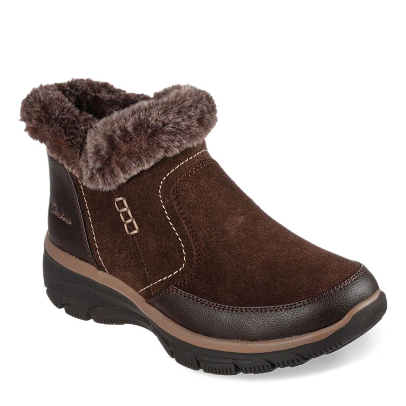 167403 CHOC Womens Skechers Relaxed Fit Easy Going Warm Escape Boot Chocolate