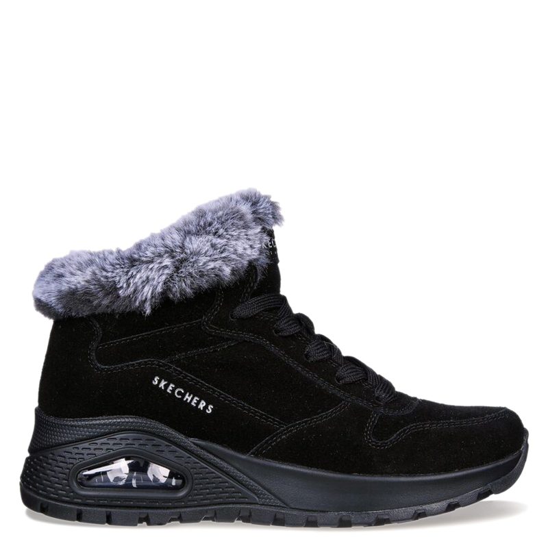 167433 BLK Womens Skechers Street Uno Rugged Wintriness Boot Black 1