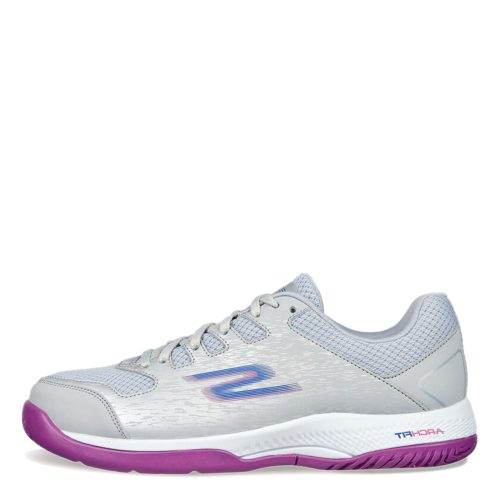 172070 GYPR Womens Skechers Relaxed Fit Viper Court Pickleball Shoe Gray 2