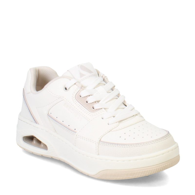 177710 WHT Womens Skechers Street Uno Court Courted Style Sneaker White