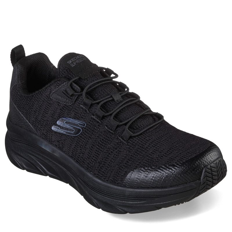 200106 BLK Mens Skechers Work D Lux Walker Sr Luxir Work Shoe Black