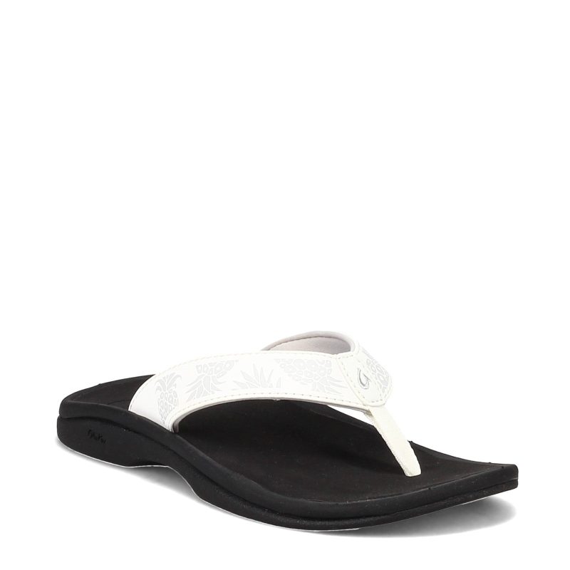 20110 Wbhq Womens Olu Kai Ohana Sandal White