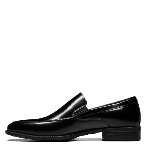 20193 001 Mens Stacy Adams Aldrich Moc Toe Slip On Black Shiny 3