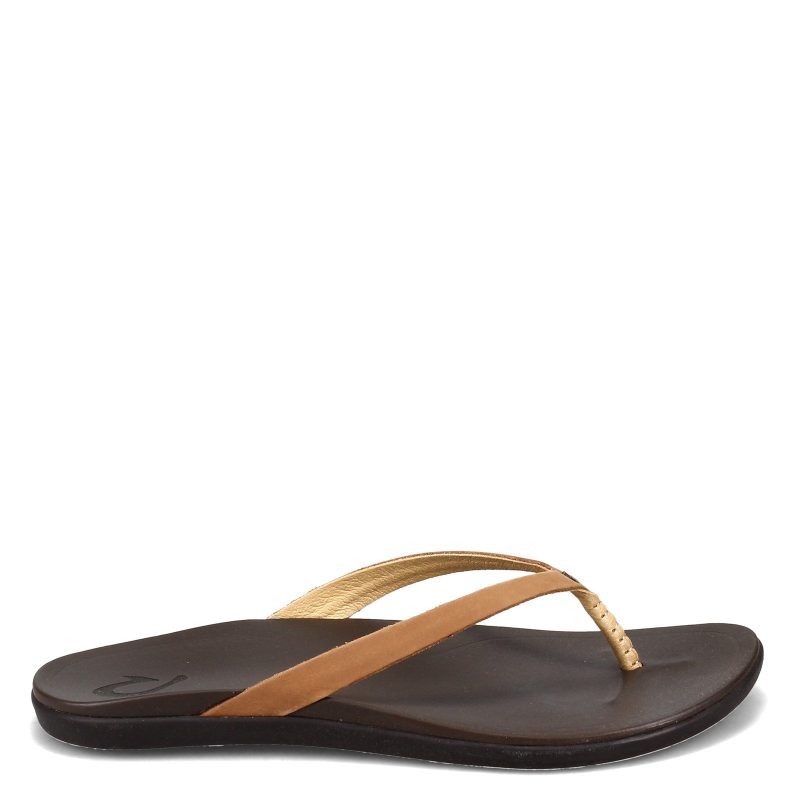 20290 Fm48 Womens Olu Kai Hoopio Thong Sandal Brown 1