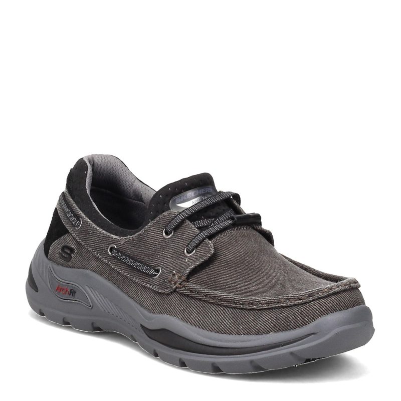 204180 Blk Mens Skechers Arch Fit Motley Oven Boat Shoe Black