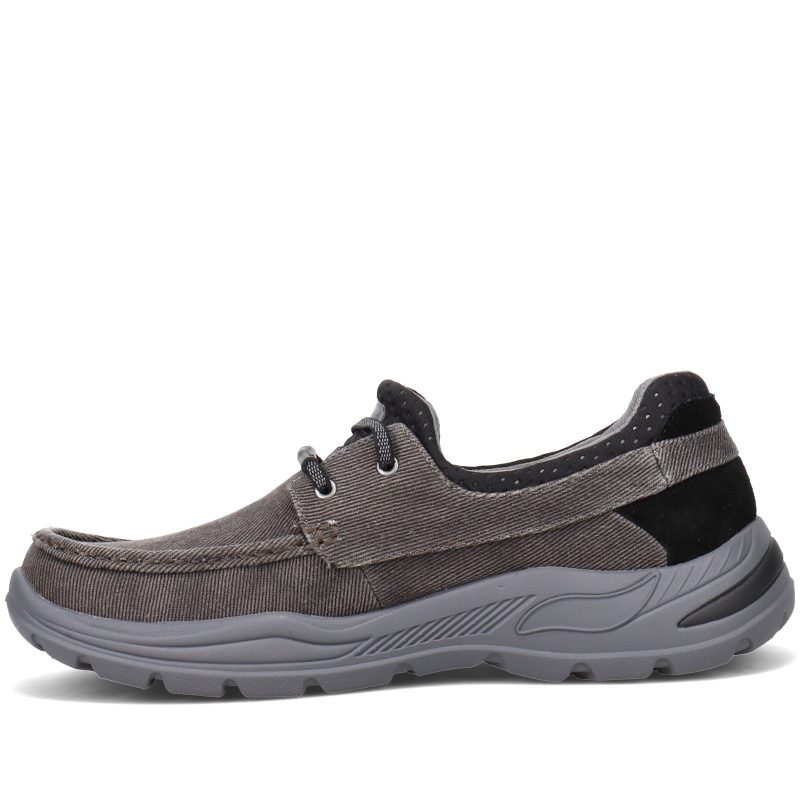 204180 Blk Mens Skechers Arch Fit Motley Oven Boat Shoe Black 3