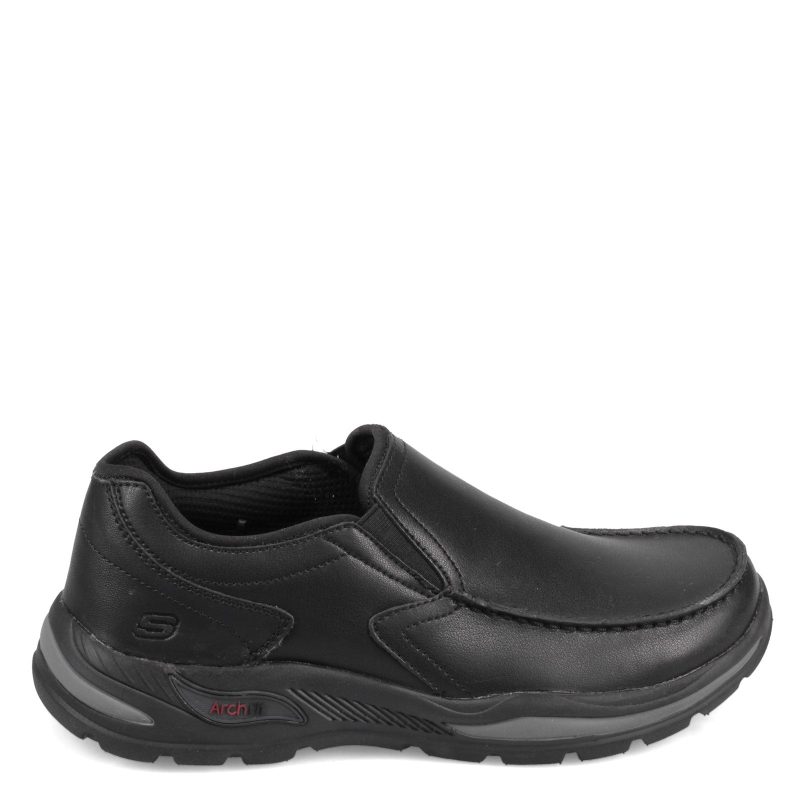 204184 Ww Blk Mens Skechers Arch Fit Motley Hust Slip On Wide Width Black 1