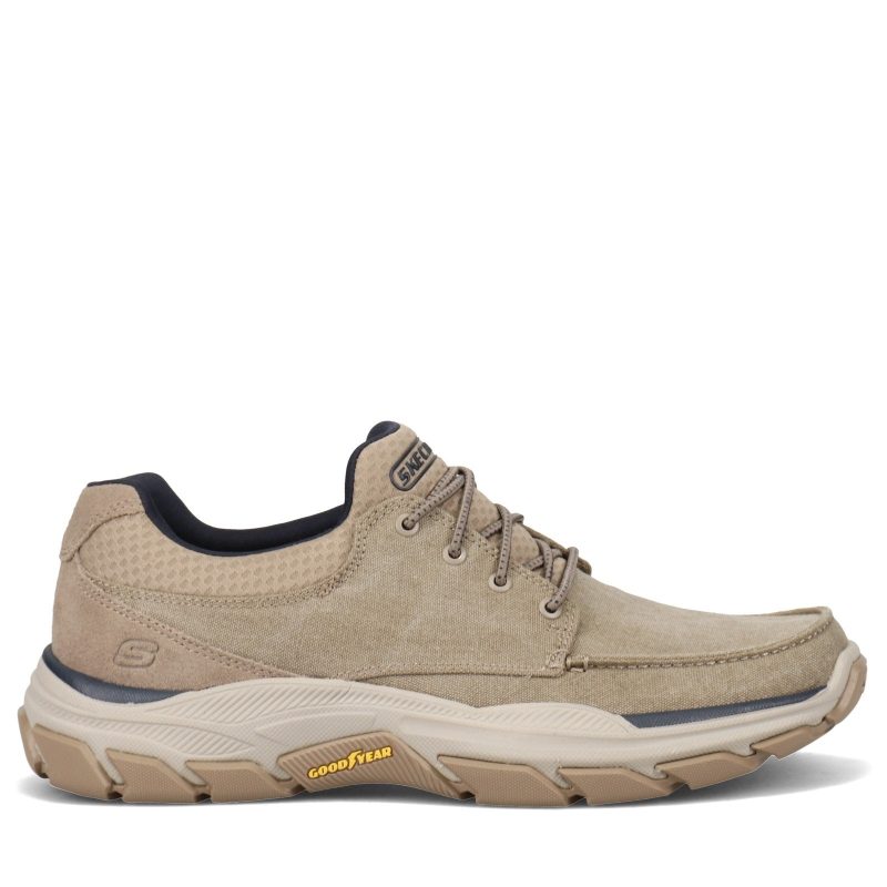 204329 Ww Tpe Mens Skechers Relaxed Fit Respected Loleto Shoe Wide Width Taupe 1