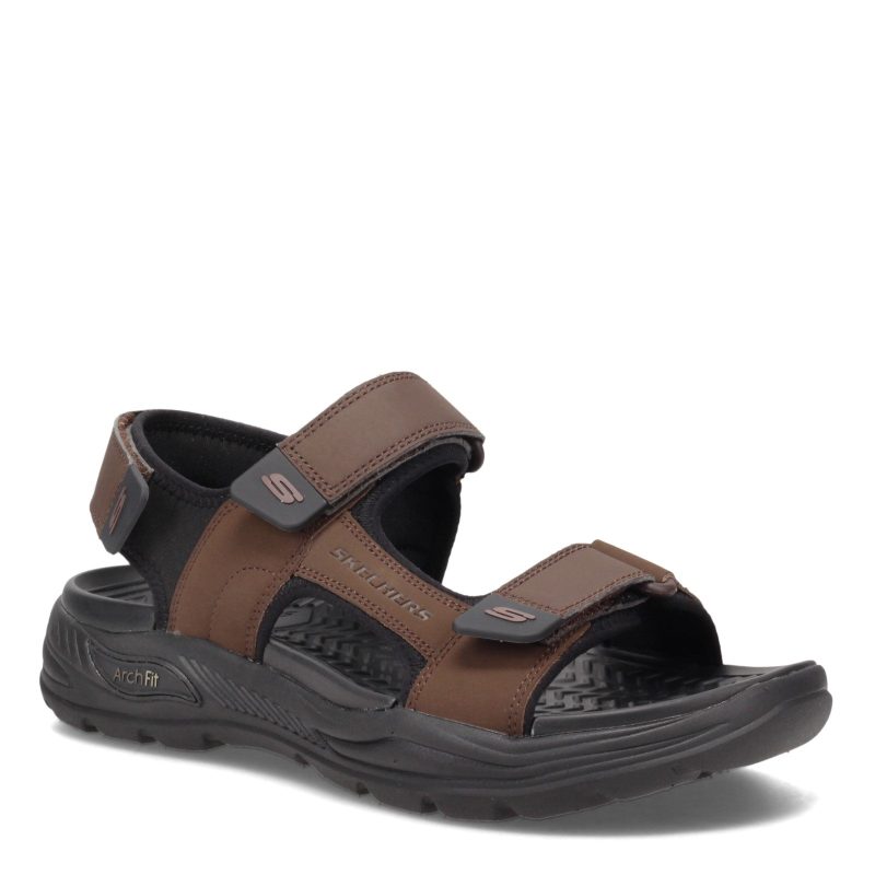 204349 Brn Mens Skechers Arch Fit Motley Sd Kontra Sandal Brown