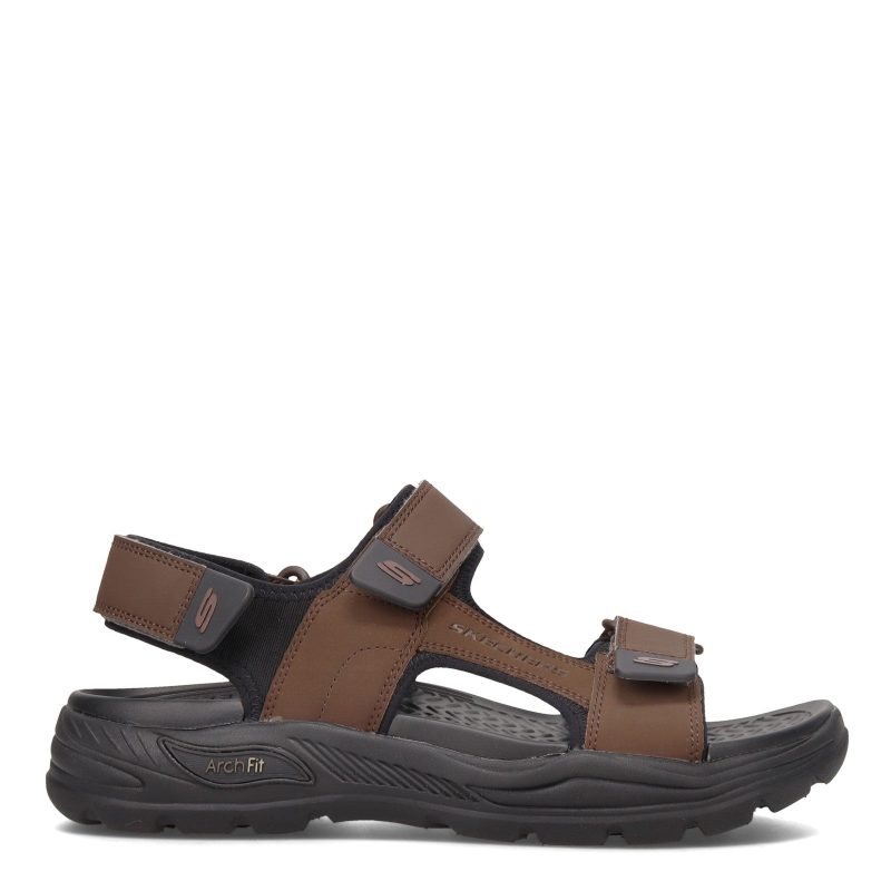 204349 Brn Mens Skechers Arch Fit Motley Sd Kontra Sandal Brown 1