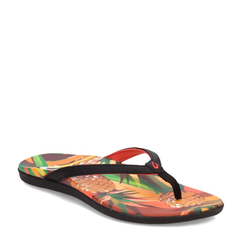 20437 40PZ Womens Olukai Black Pineapple