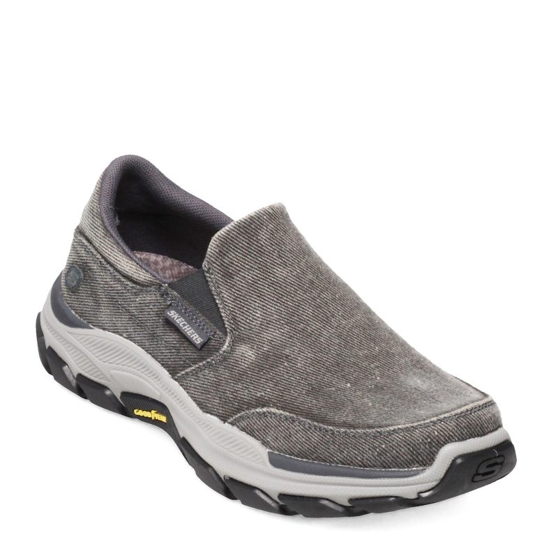 204387 Char Mens Skechers Relaxed Fit Respected Fallston Slip On Charcoal