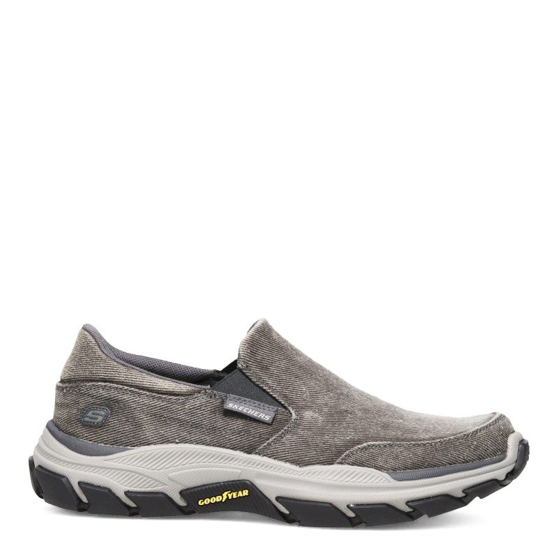 204387 Char Mens Skechers Relaxed Fit Respected Fallston Slip On Charcoal 1