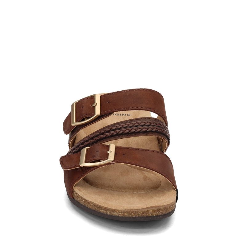 206529 W 201 Womens Earth Origins Bosk Baylen Slide Sandals Bark 2 e5171026 e723 4786 a0e6 b34c055007c7