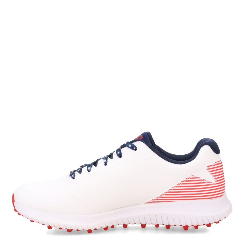 214047 WNVR Mens Skechers Go Golf Max 2 Patriot Golf Shoe White Navy Red 3