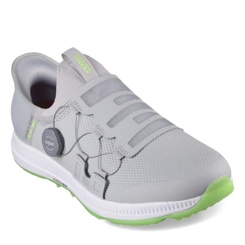 214066 GYLM Mens Skechers G Ogolf Elite 5 Slip In Golf Shoe Grey Lime