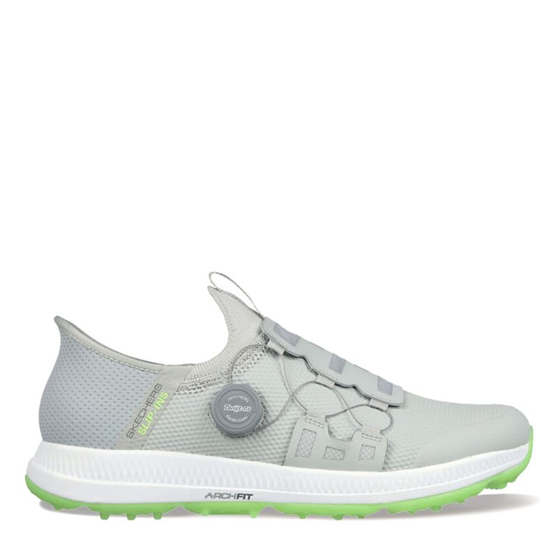 214066 GYLM Mens Skechers G Ogolf Elite 5 Slip In Golf Shoe Grey Lime 1