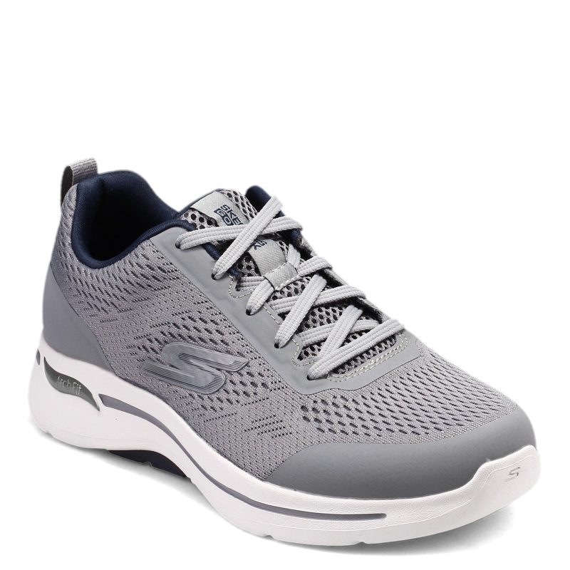 216116 Ww Gynv Mens Skechers G Owalk Arch Fit Idyllic Sneaker Wide Width Gray