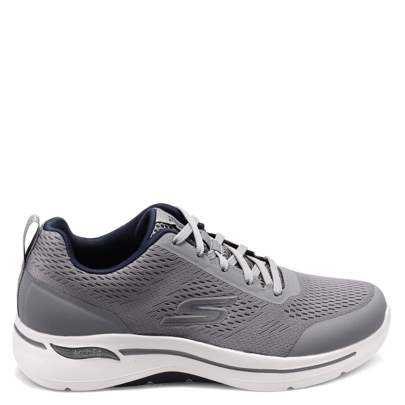 216116 Ww Gynv Mens Skechers G Owalk Arch Fit Idyllic Sneaker Wide Width Gray 1