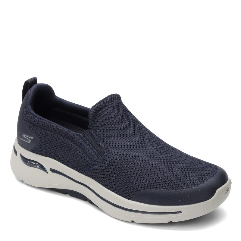 216121 Nvgy Mens Skechers G Owalk Arch Fit Togpath Slip On Navy Gray