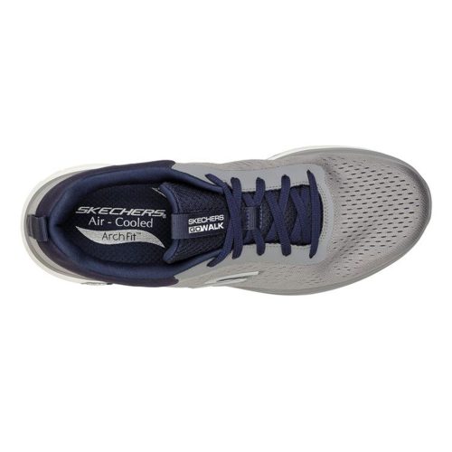 216244 GYNV Mens Skechers Go Walk Arch Fit Workout Walker Outpace Sneaker Grey Navy 3