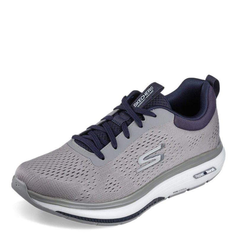 216244 GYNV Mens Skechers Go Walk Arch Fit Workout Walker Outpace Sneaker Grey Navy 5