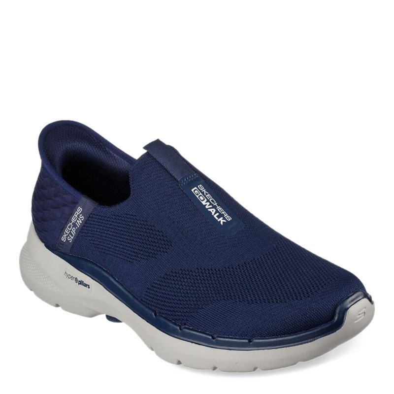 216278 NVY Mens Skechers Slip Ins Go Walk 6 Easy On Sneaker Navy