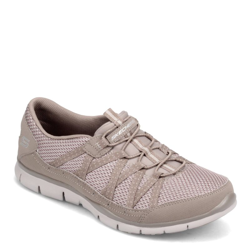 22823 W Tpe Womens Skechers Gratis Strolling Sneaker Wide Width Taupe