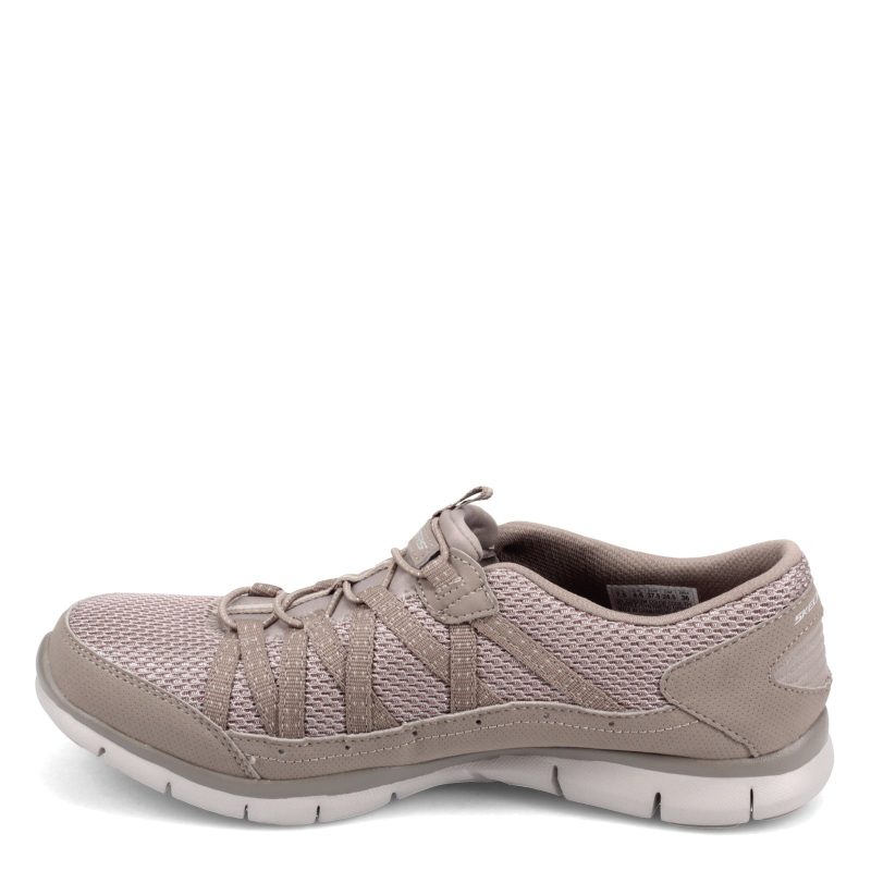 22823 W Tpe Womens Skechers Gratis Strolling Sneaker Wide Width Taupe 3