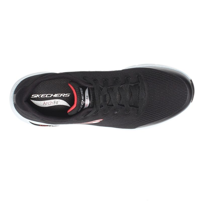 232040 Bkrd Mens Skechers G Owalk Arch Fit Walking Shoe Black Red 5