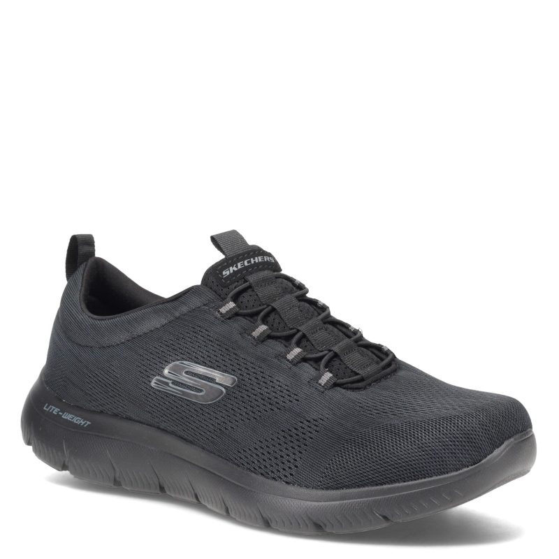 232186 BBK Mens Skechers Summits Louvin Sneaker Solid Black