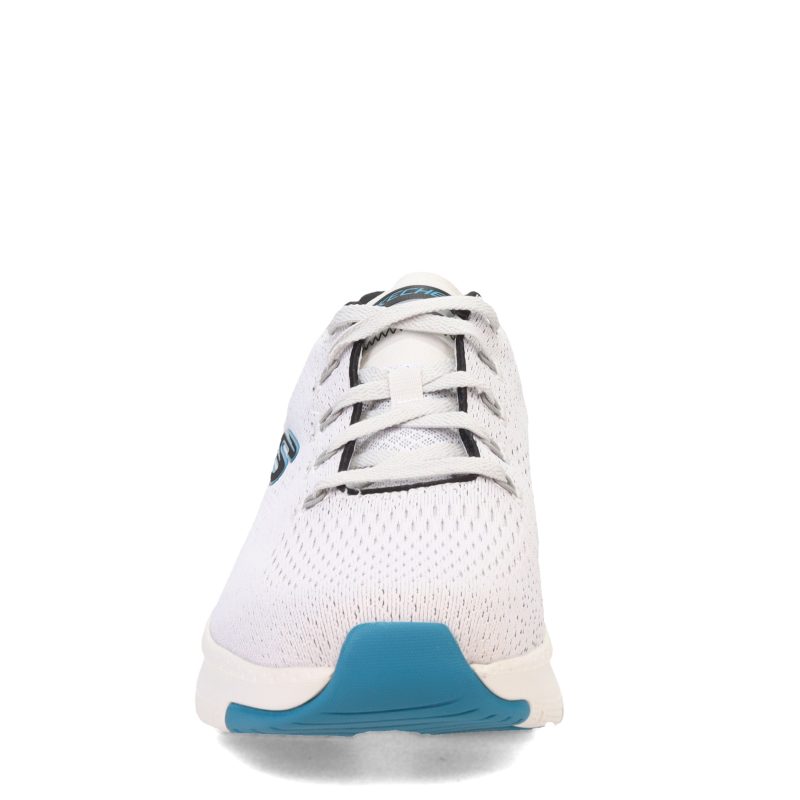 232601 WBL Mens Skechers Arch Fit Takar Sneaker White Blue 2